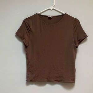 Cotton On Brown Short Sleeve Skims like Compression Tee